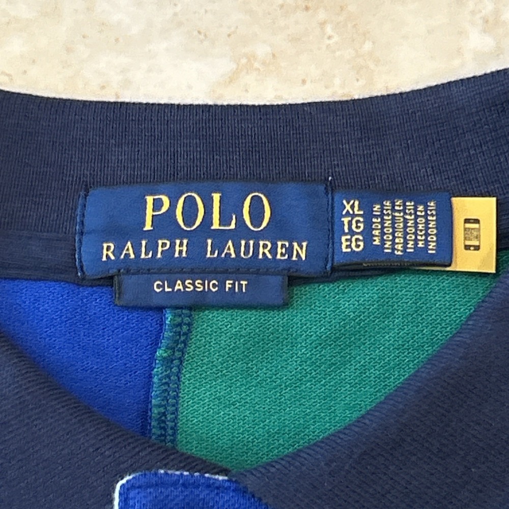 Polo Ralph Lauren Shirt Mens XL Multi Colorblock Big Pony Mesh Pique Player Polo - Picture 5 of 11
